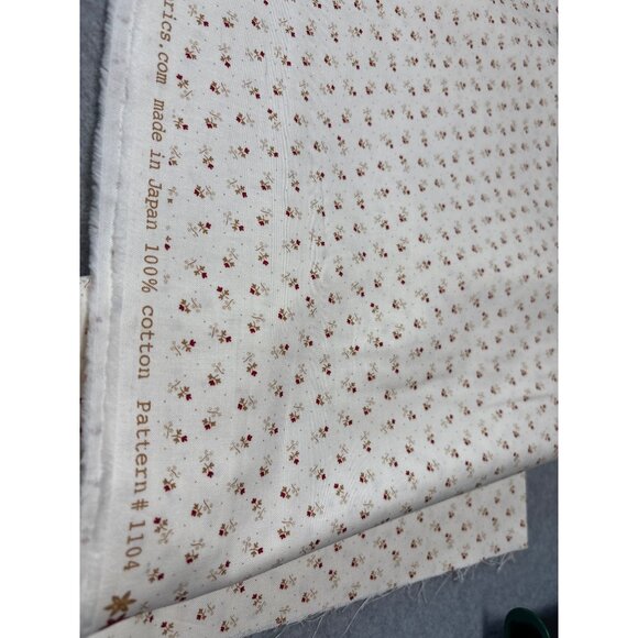 Floral Gatherings by Primitive Gatherings Moda Cotton Fabric Red & Tan Flowers 1 - Picture 4 of 5